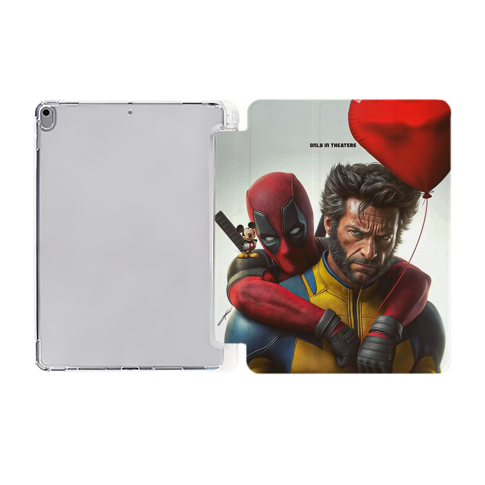 （画像用） Deadpool デッドプール IPad ケース ペン収納付き 三つ折りスタンド PUレザー×シリコン 対応機種9.5/10.5/10.9インチ